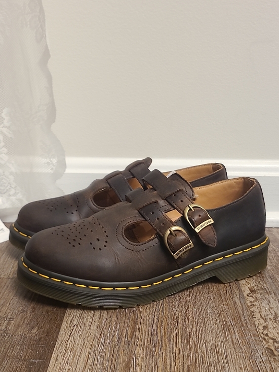 Dr. Martens Shoes - Dr Martens 8065 Mary Jane Crazy Horse Buckle Strap Shoes